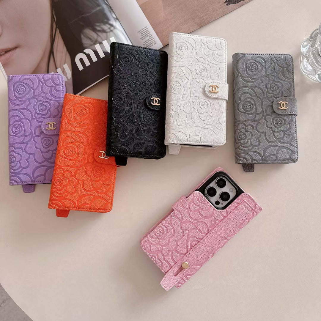 Chanel Genuine Leather Wallet Leather Crossbody Bag Apple iPhone Case