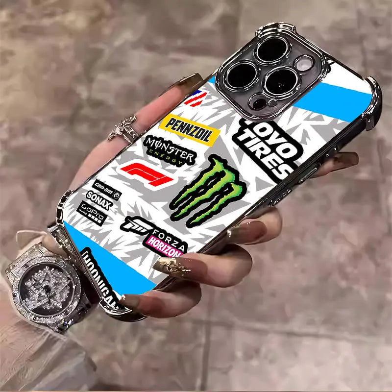 Racing Sticker Bomb Clear iPhone Case
