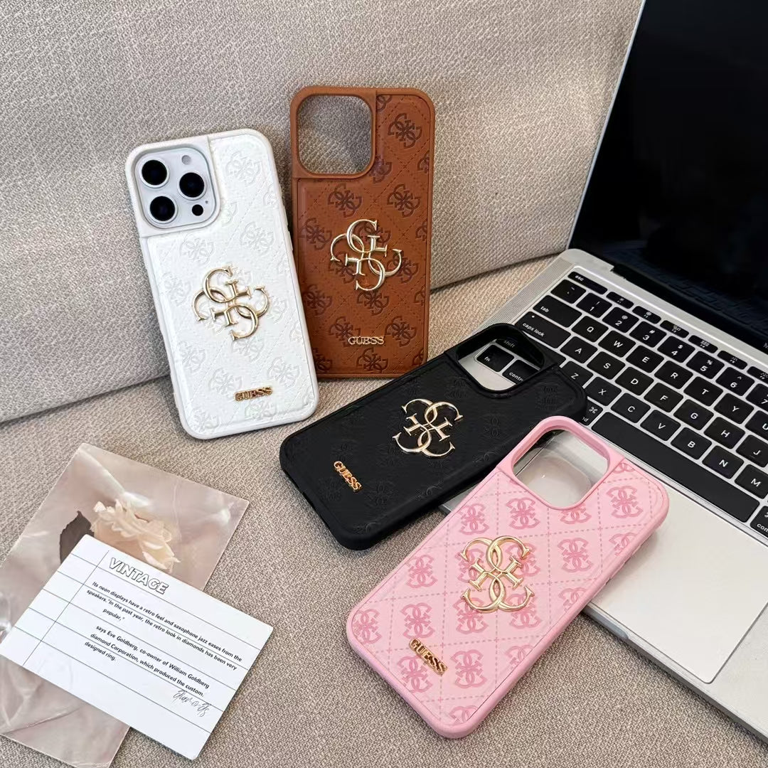 GUESS Monogram Mirror Electroplated Apple iPhone Case