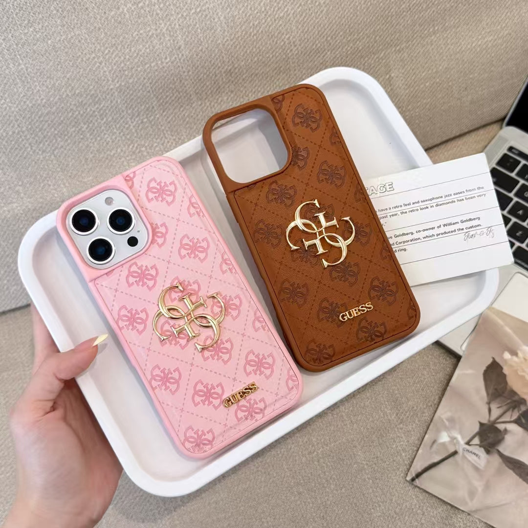 GUESS Monogram Mirror Electroplated Apple iPhone Case