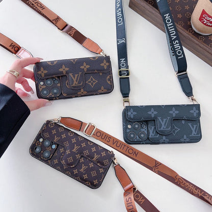 Luxury Side Card Holder Crossbody iPhone Case