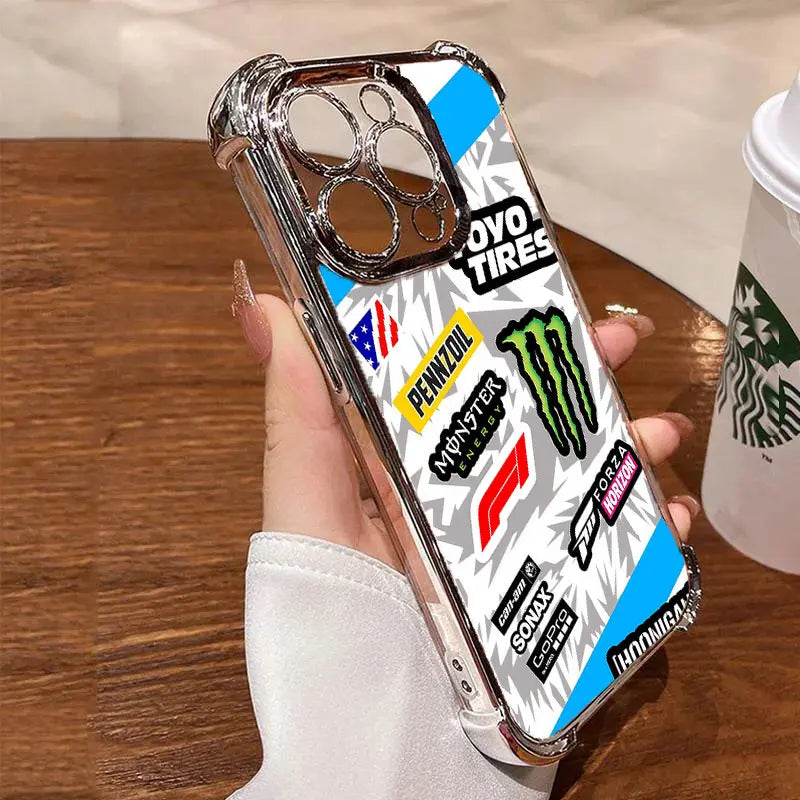 Racing Sticker Bomb Clear iPhone Case