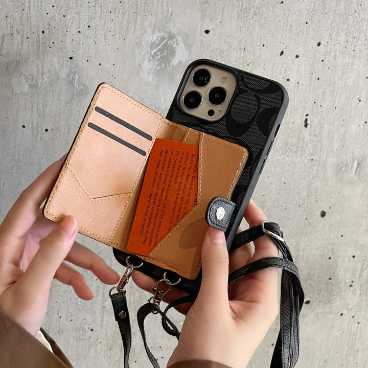 Coach Card Bag Leather Chain iPhone Case