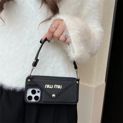 Leather wrist strap Miu Miu Apple iPhone drop protection cases