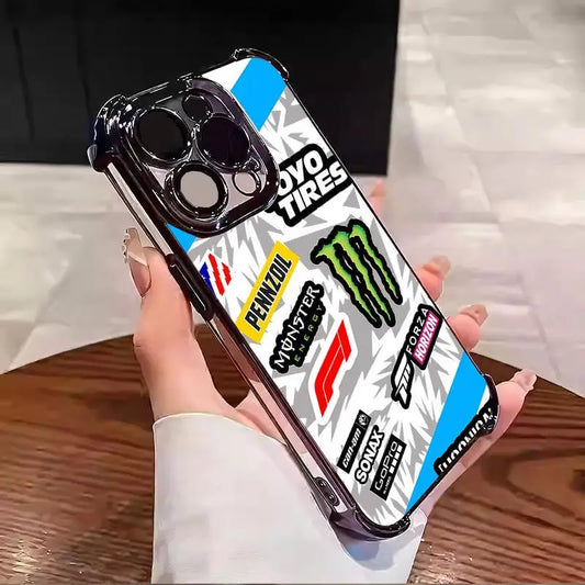 Racing Sticker Bomb Clear iPhone Case