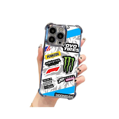 Racing Sticker Bomb Clear iPhone Case