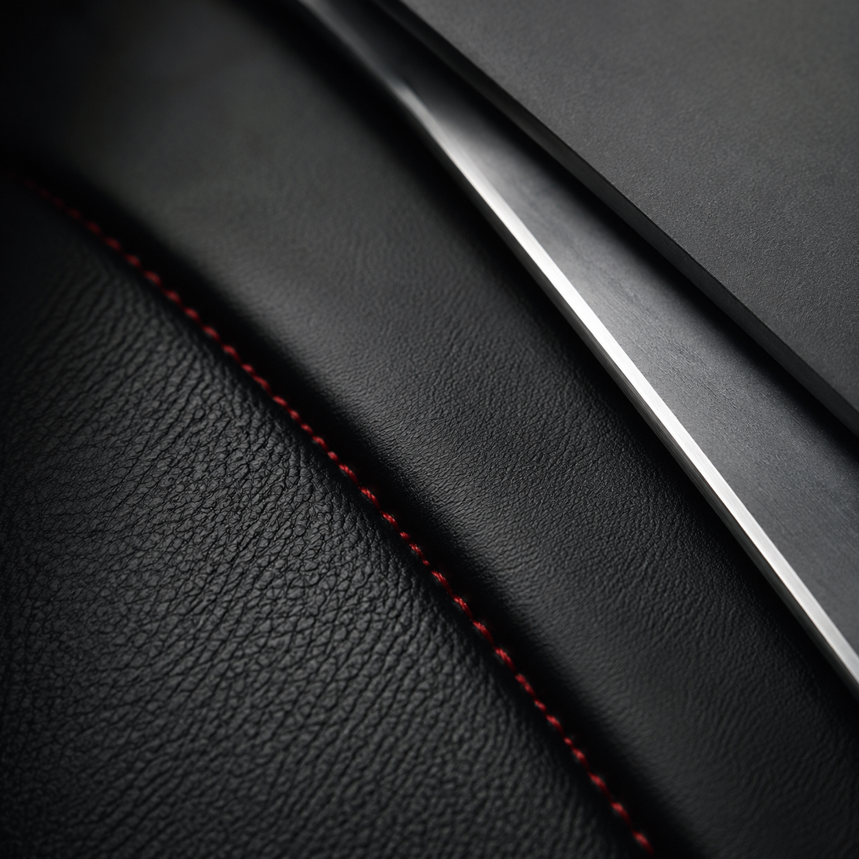 Refined black leather and graphite material study